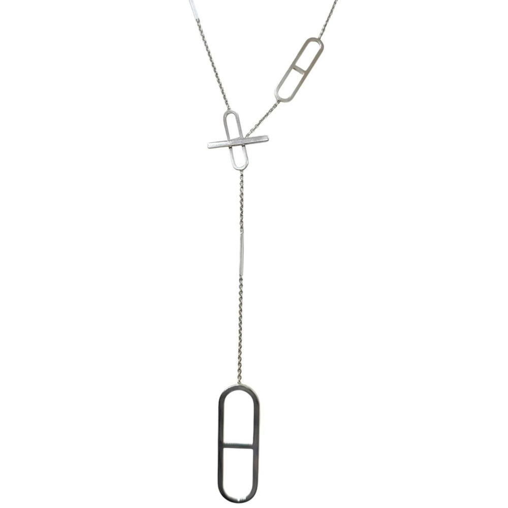 HERMES Silver Necklace